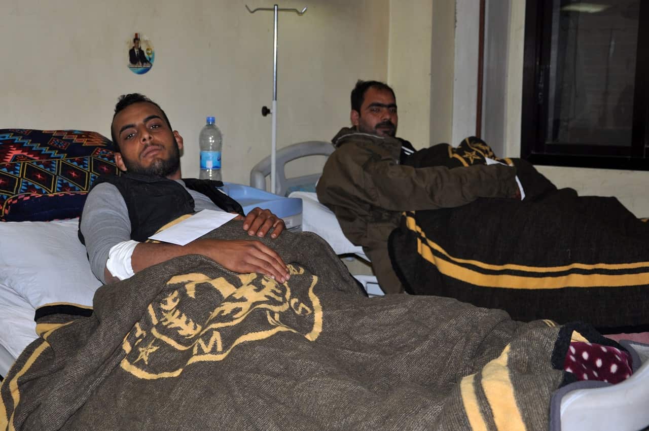 Syrian fighters who support the government of President Bashar al-Assad at a hospital in the eastern city of Deir-al Zour in February.