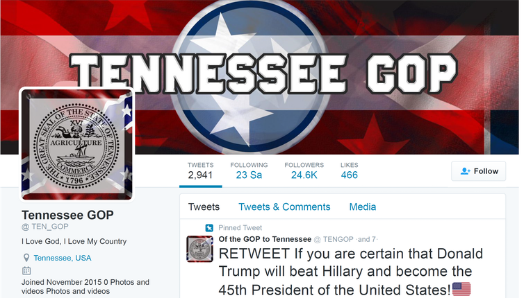 Another fake Twitter account: TenesseeGOP.