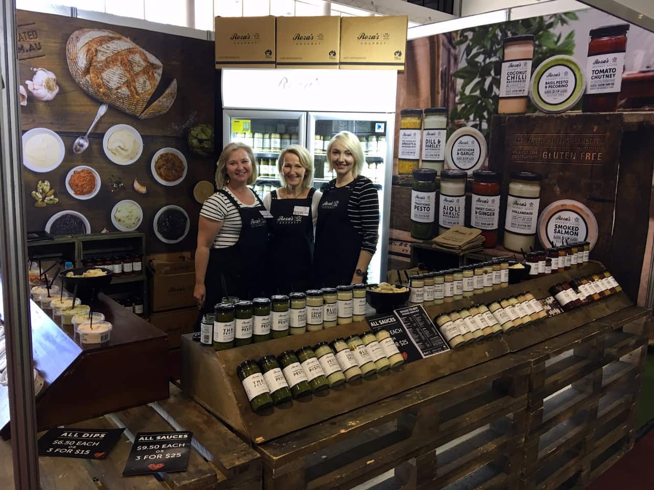 Jasmin Robertson with staff at a trade show. 