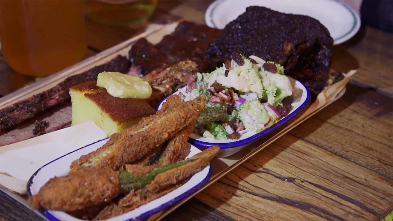 BBQ platter for sale at Red Gum BBQ.