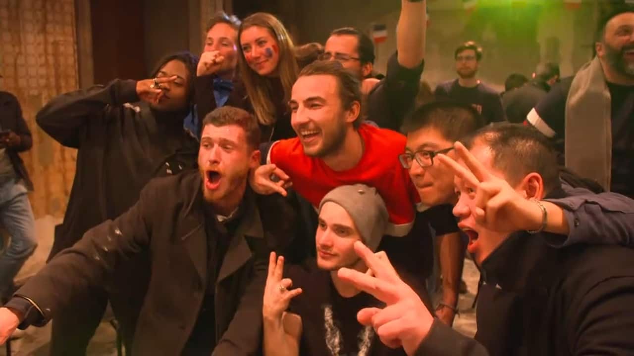 French fans celebrate the World Cup Final win in Melbourne