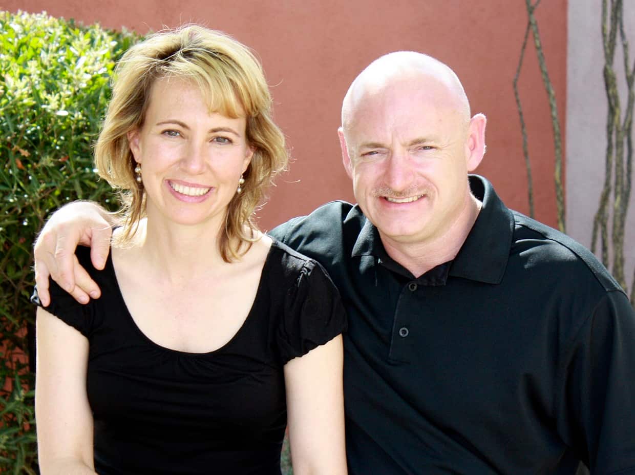Gabby Giffords, who was shot in 2011, with her husband, NASA astronaut Mark Kelly.