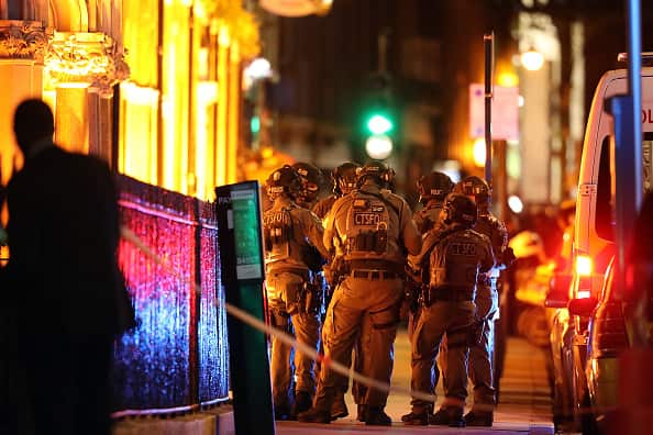 Counter-terrorism police at the scene on London Bridge after the attack.