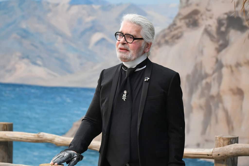 Karl Lagerfeld walks the runway after the Chanel show as part of the Paris Fashion Week Womenswear Spring/Summer 2019 in October last year.