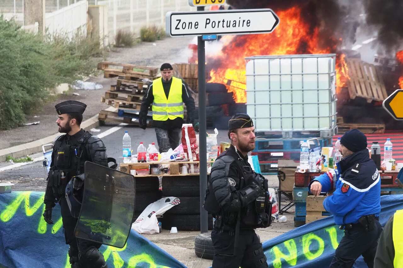 Protests in Port-La-Nouvelle.