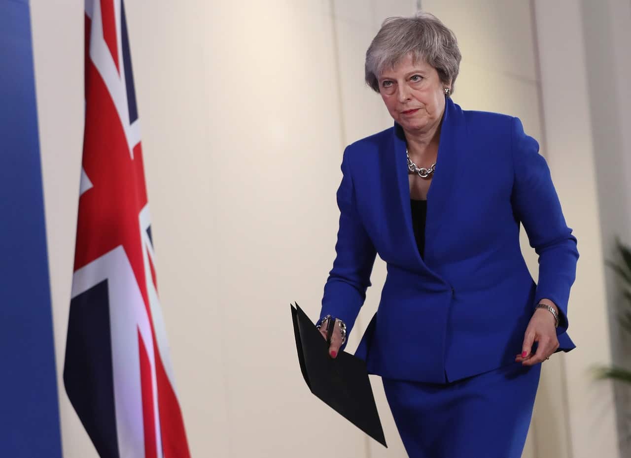 Theresa May attending a special session of the European Council over Brexit on November 25.