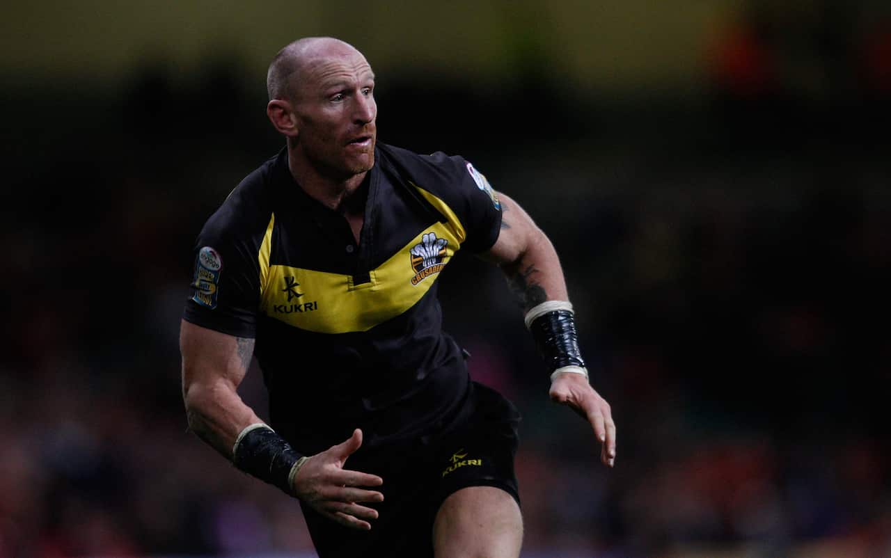 Gareth Thomas in action at Millennium Stadium in Cardiff, Wales.