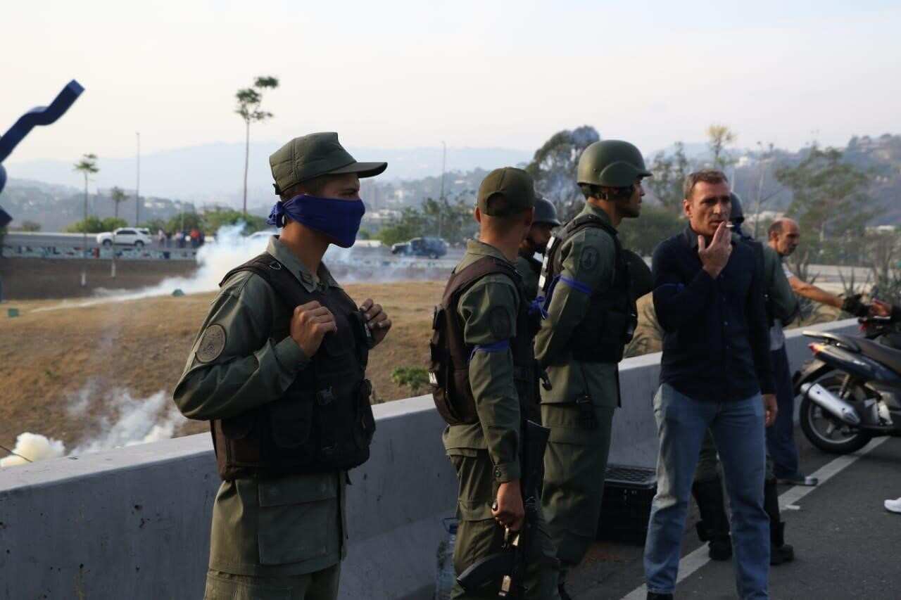 Venezuela military members in Caracas on Tuesday.