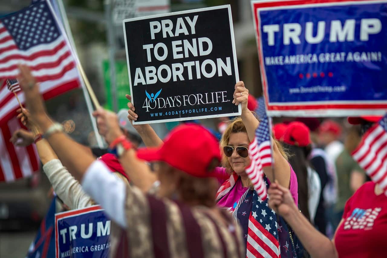 An anti-abortion protest in Los Angeles.
