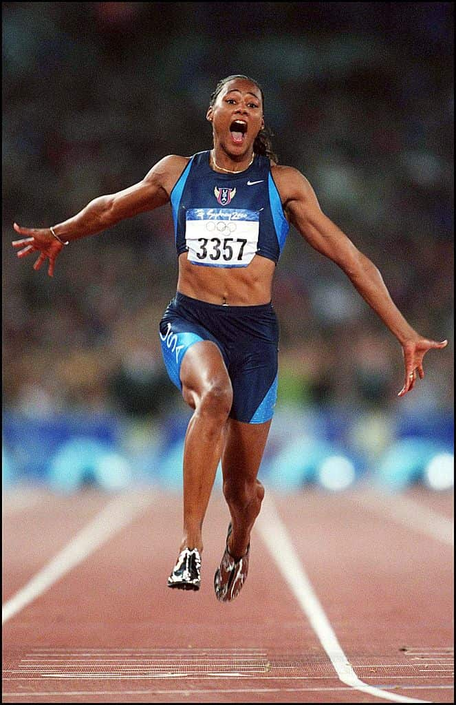 American athlete Marion Jones in the women's final 100m in Sydney.