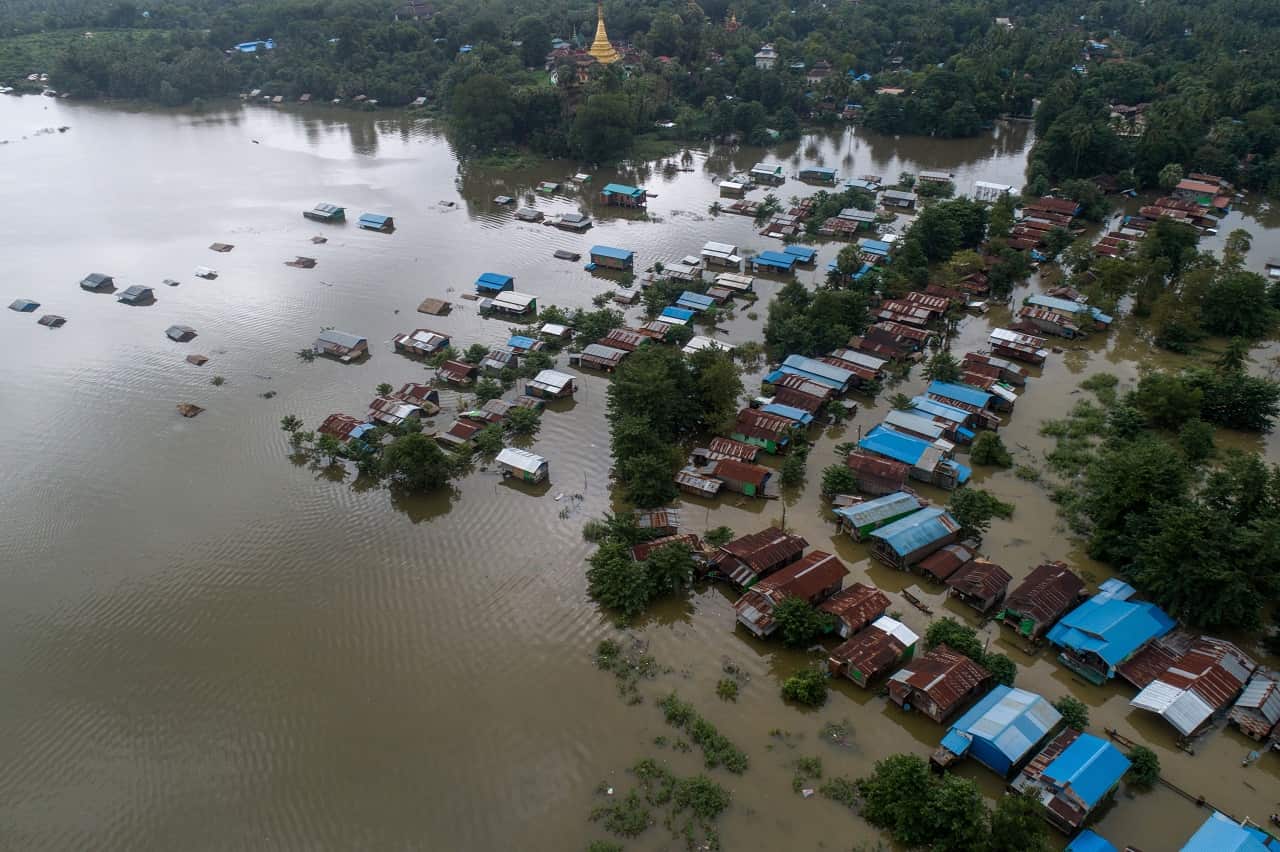 Flooding in Bago.