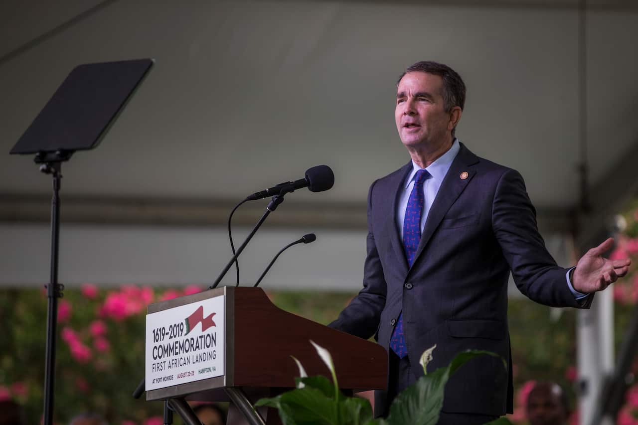 VA Gov. Ralph Northam (D) speaks during the 2019 African Landing Commemorative Ceremony.