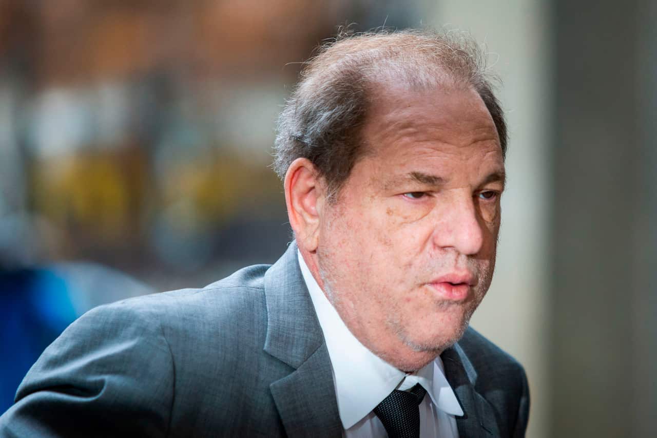 Movie mogul Harvey Weinstein arrives at Manhattan Supreme Court for a new bail hearing.
