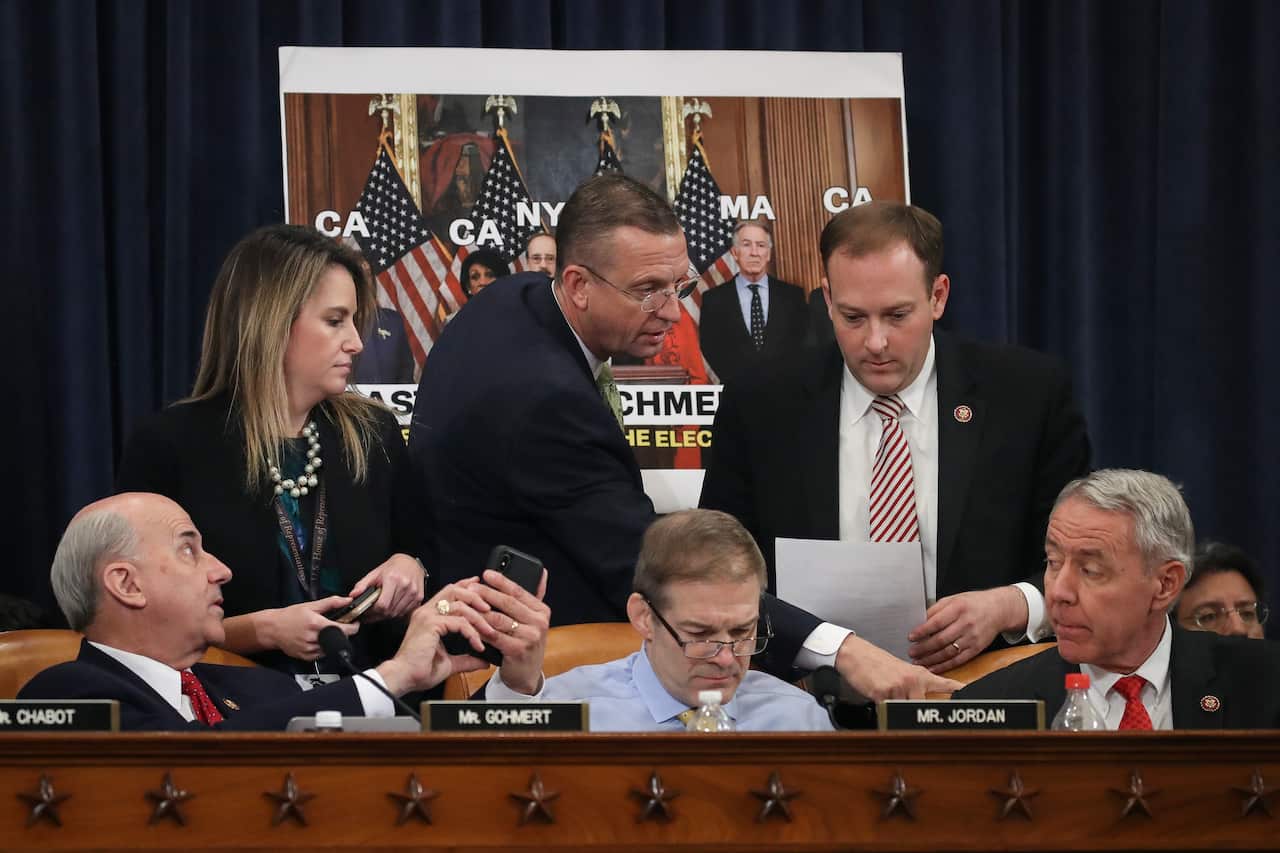 Committee members Rep. Louie Gohnmert (R-TX), ranking member Rep. Doug Collins (R-GA), Rep. Jim Jordan (R-OH), Rep. Lee Zeldin (R-NY) and Rep. Ken Buck (R-CO).