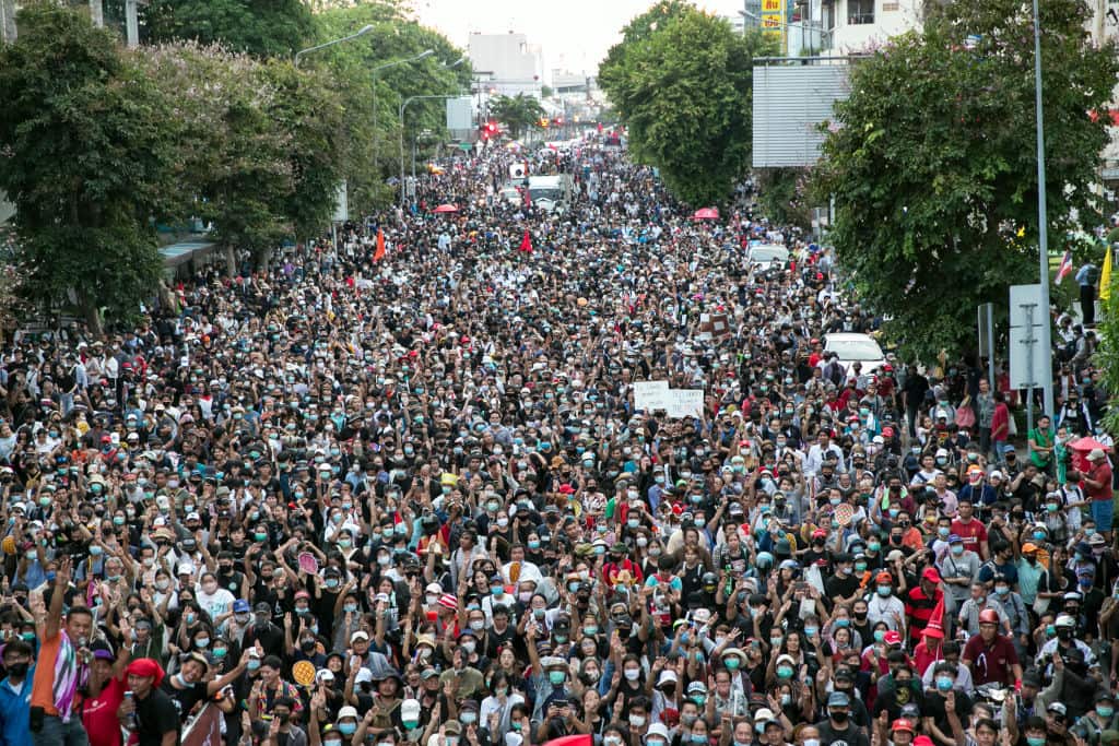 Pro-democracy supporters rally in Bangkok