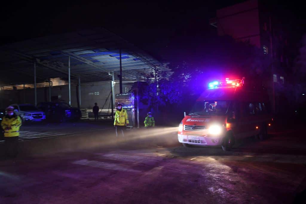 Rescuers arrive at the Diaoshuidong coal mine in southwestern China's Chongqing on December 5, 2020.
