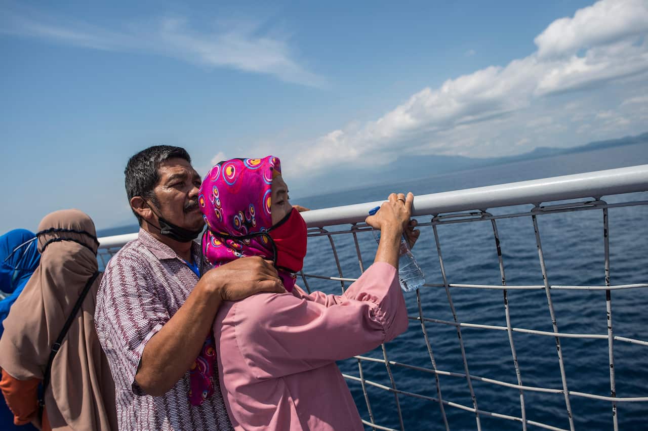 Family members remember their loved ones who lost their lives when the KRI Naggala 402 sank on 21 April. 
