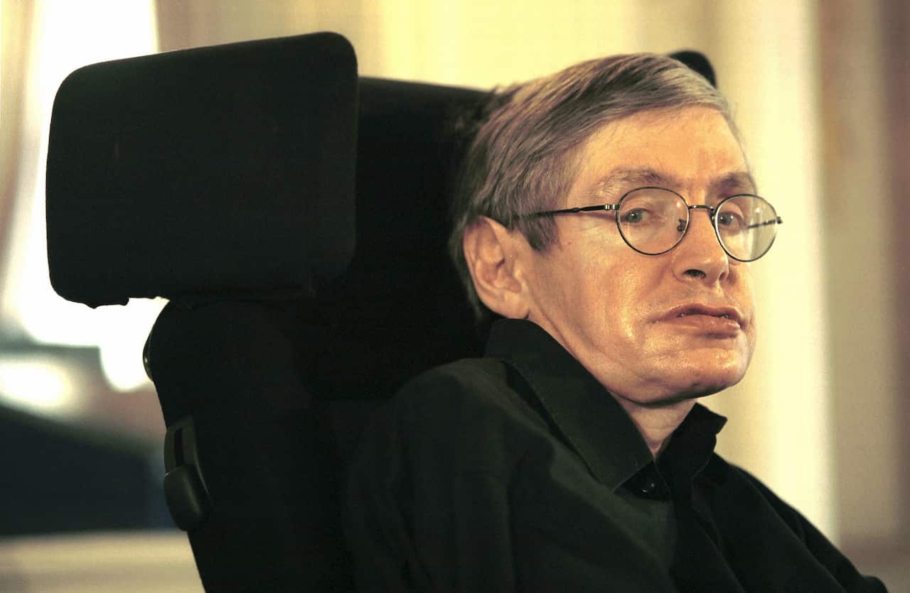 Stephen Hawking, acclaimed physicist and cosmologist. October, 2001