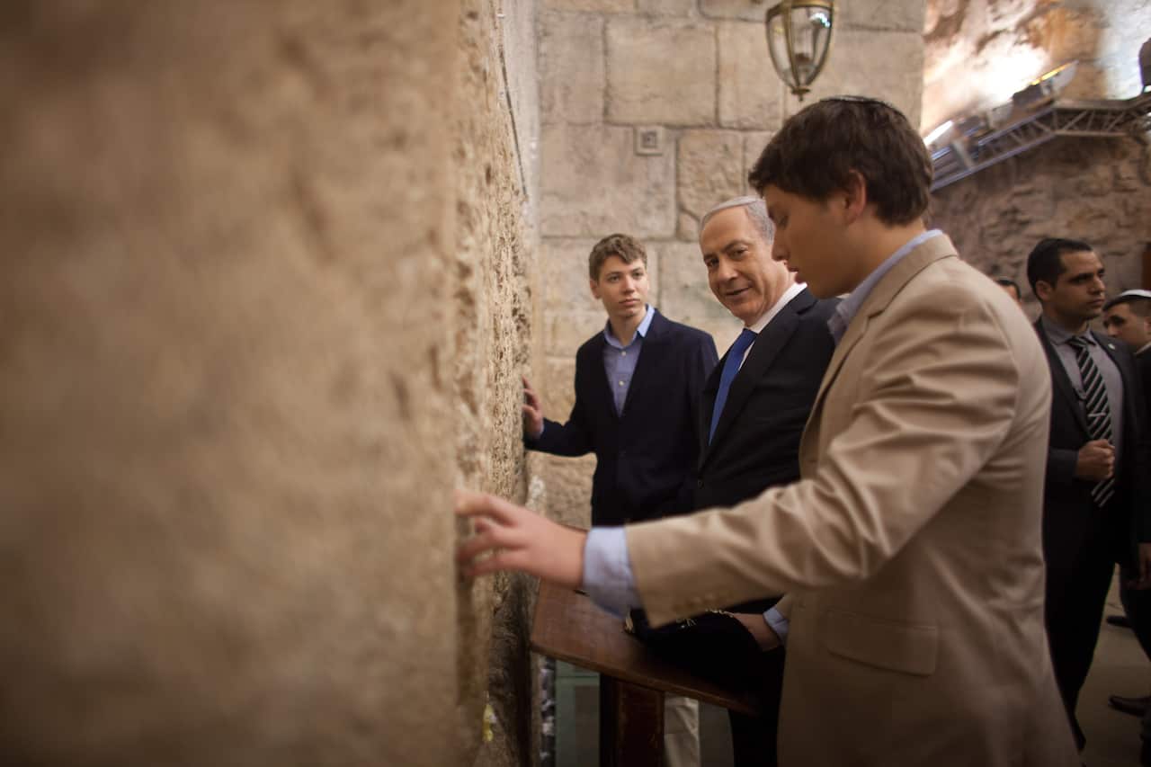 Prime Minister Netanyahu Visits The Western Wall on Election Day