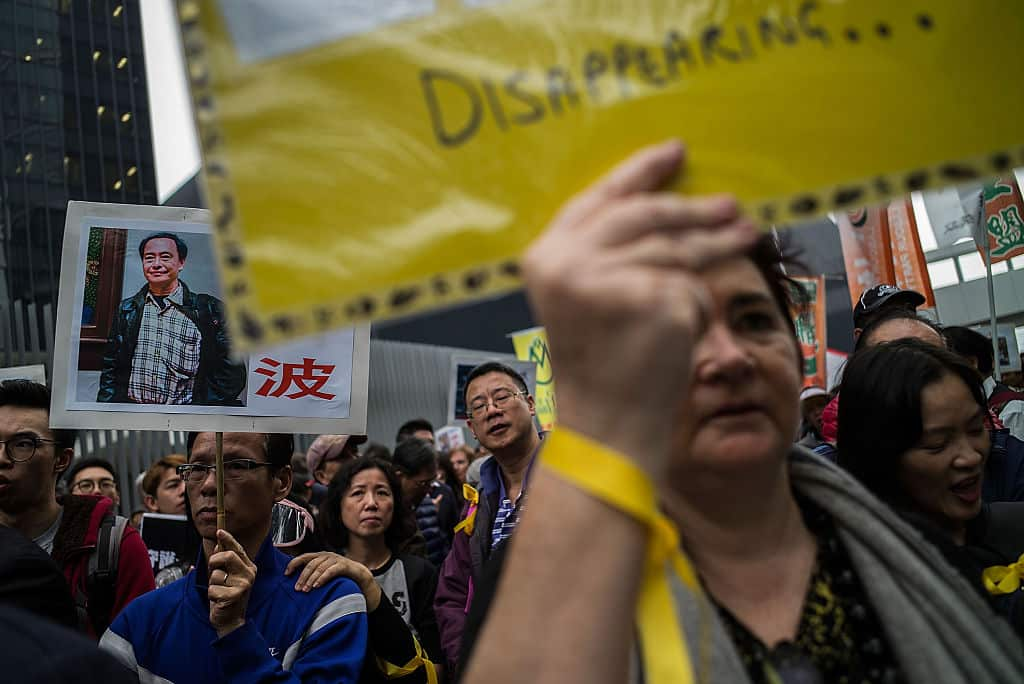 Protestors rally over bookseller disappearances