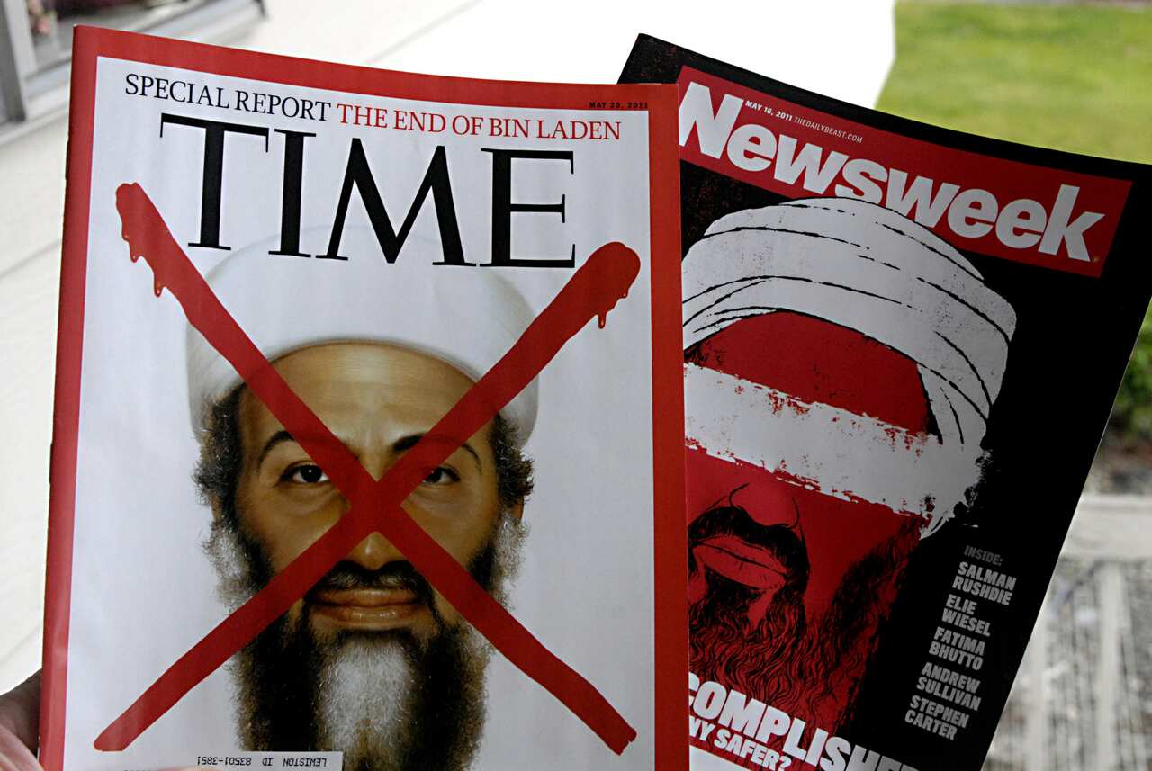 Osama bin laden news on cover pages of Time and Newsweek magasines