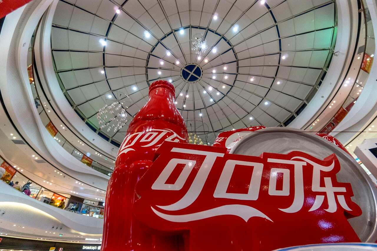 A Coca-Cola display at a Chinese mall.