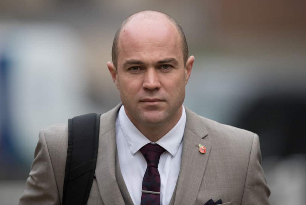 Emile Cilliers, who is accused of attempted murder of his wife, arrives at Winchester Crown Court on November 21, 2017.