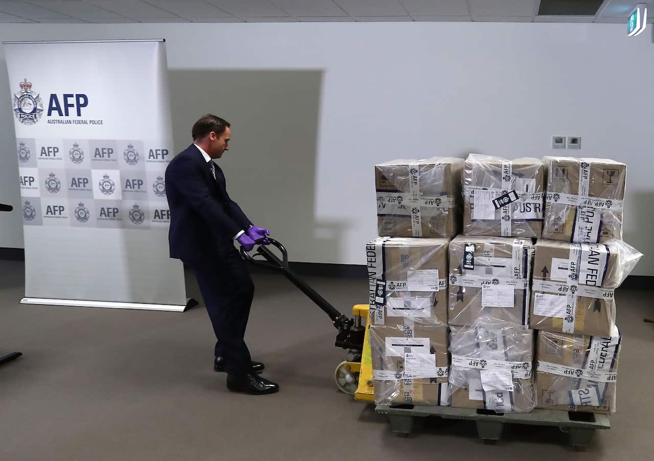 Australian Federal Police Display 300kg Seized Cocaine
