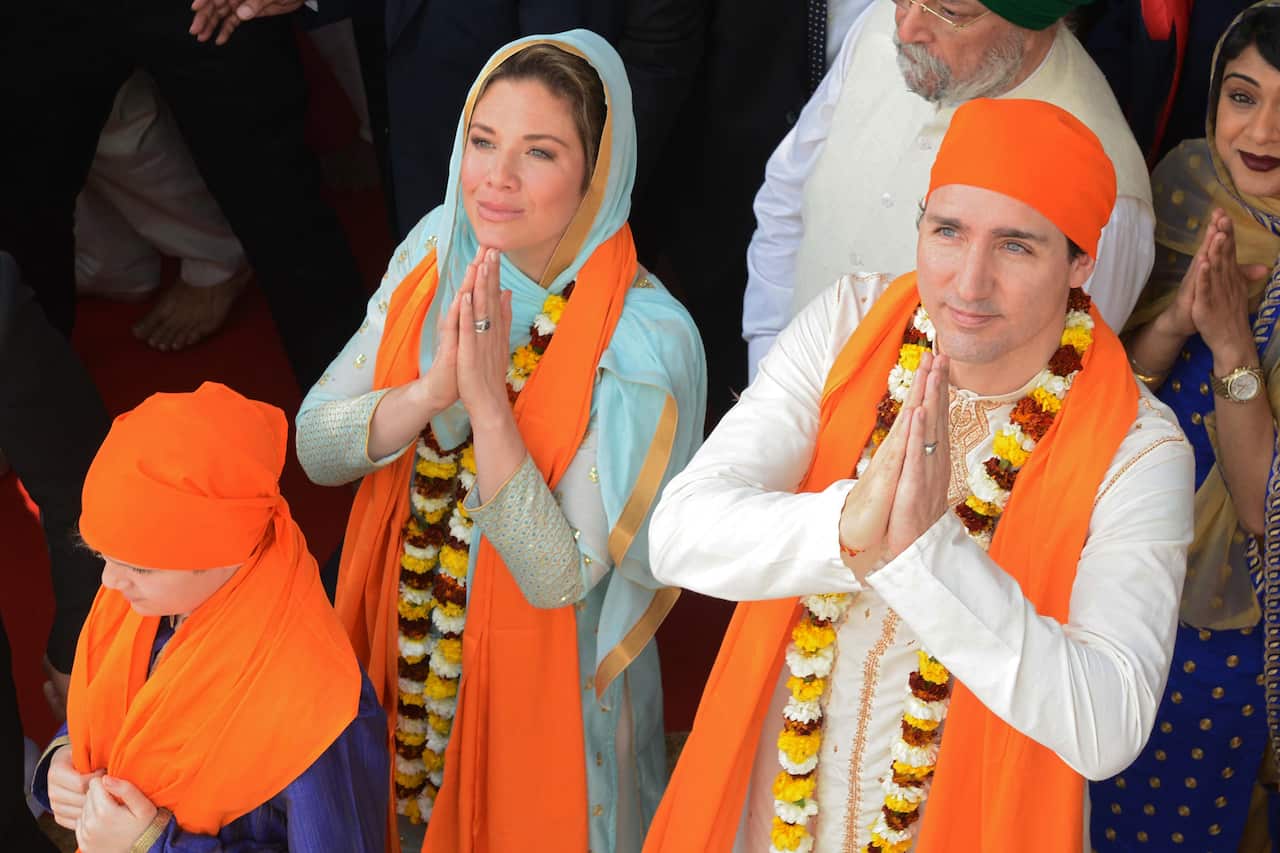Canadian Prime Minister Justin Trudeau along with his wife Sophie Gregoire