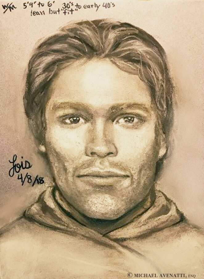 This artist's drawing released by attorney Michael Avenatti, purports to show the man that the adult film actress Stormy Daniels says threatened her