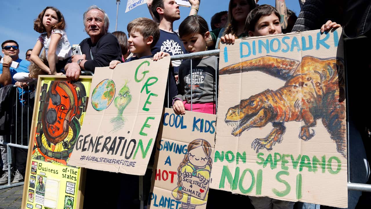 Protesters in Rome.