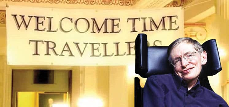 Professor Stephen Hawking was all alone at his party for time travellers. 