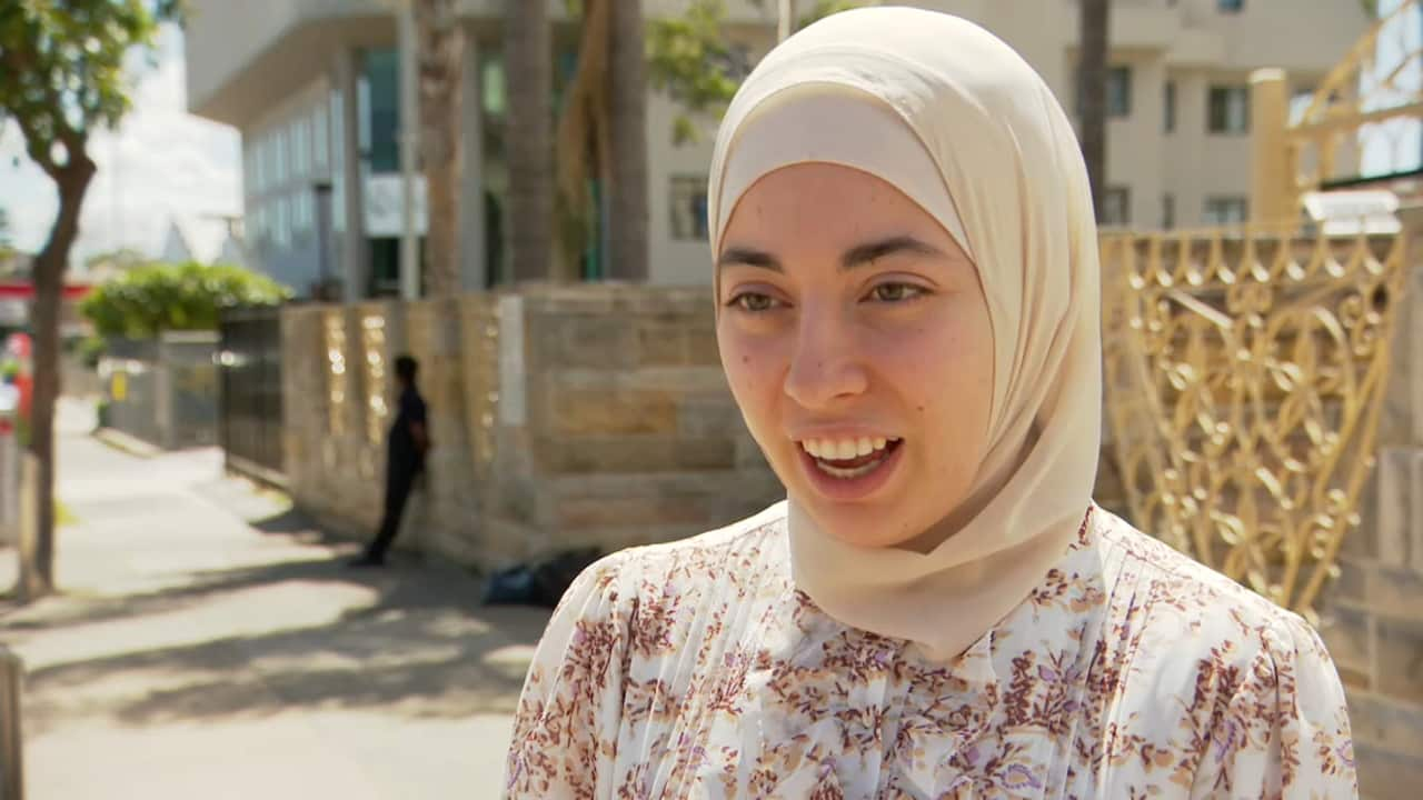 Hayfa Bakour outside Lakemba Mosque on Friday