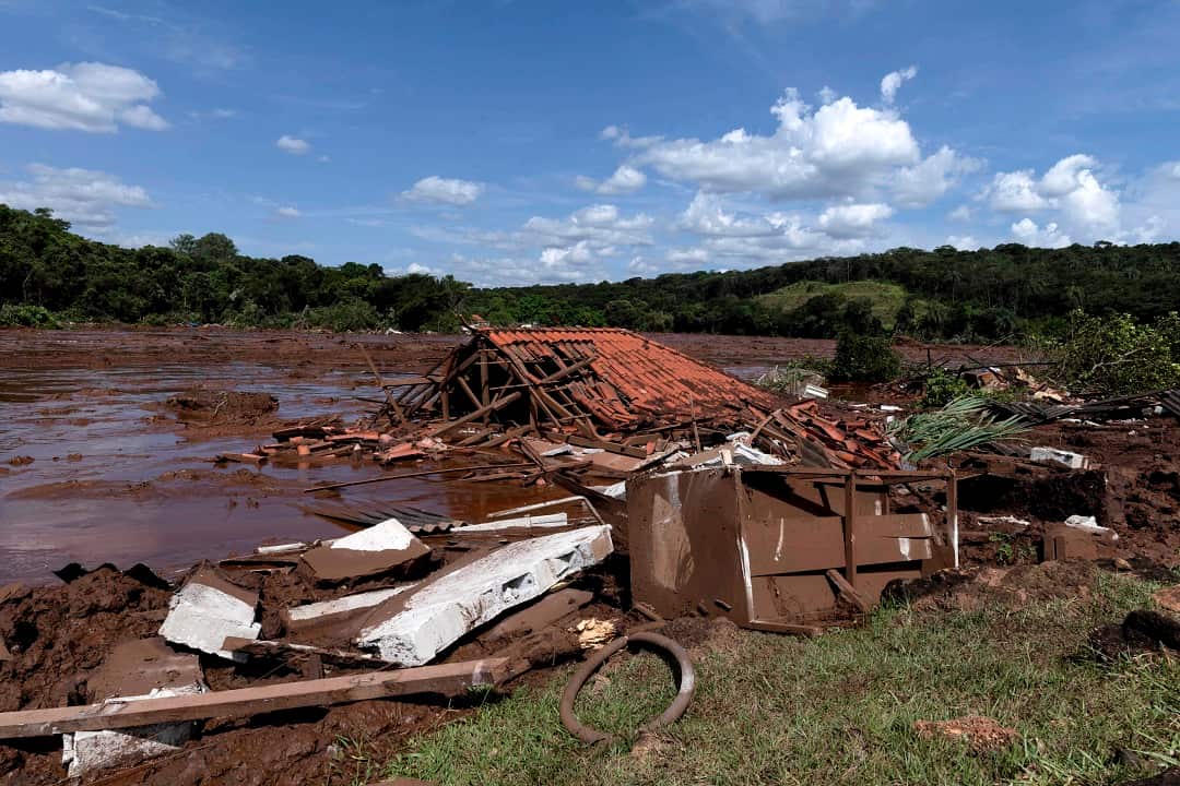 A home lays in ruins after a dam collapsed near Brumadinho, Brazil on Friday.