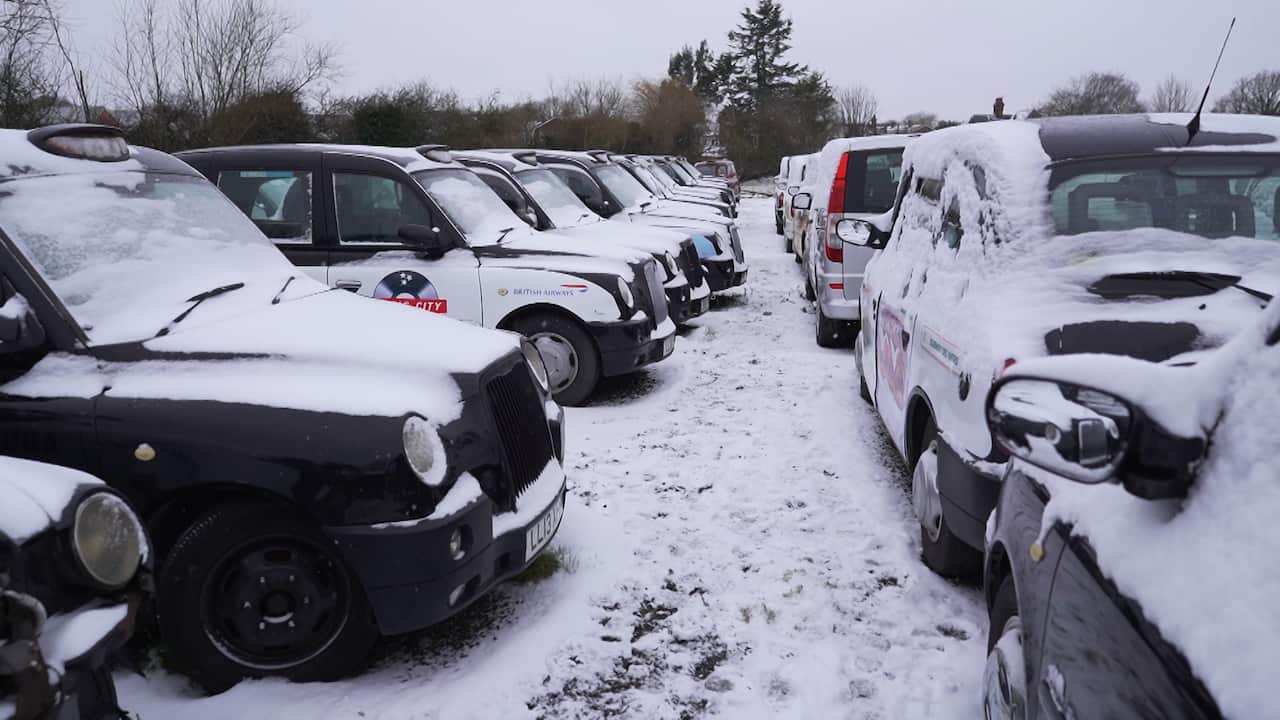Hundreds of London's iconic Black Cabs are stored in a field, victims of the pandemic. 