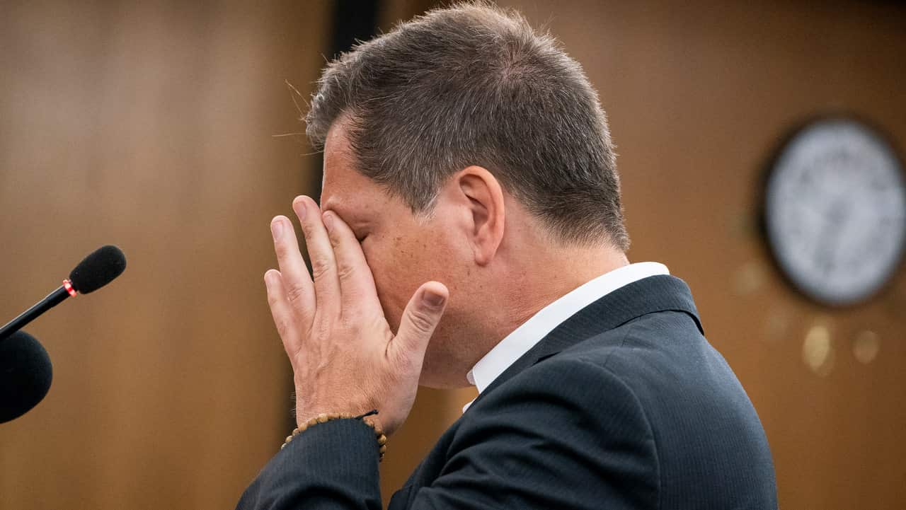 Don Damond, the fiance of Justine Ruszczyk Damond, reads a victim impact statement before the sentencing.