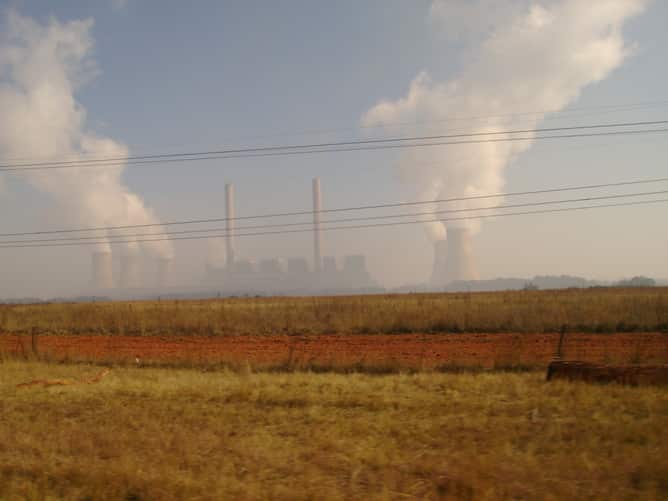 One of the coal-burning power plants in South Africa (Leslie Petrik).