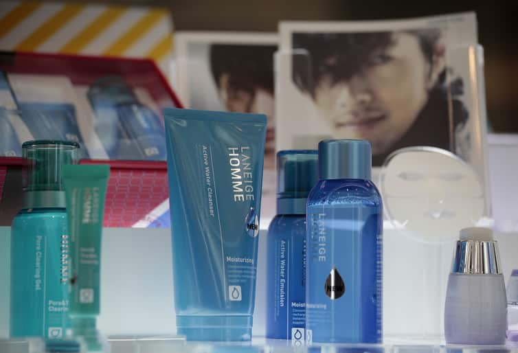 South Korea’s male K-pop icons have been enlisted by the country’s cosmetics firms.