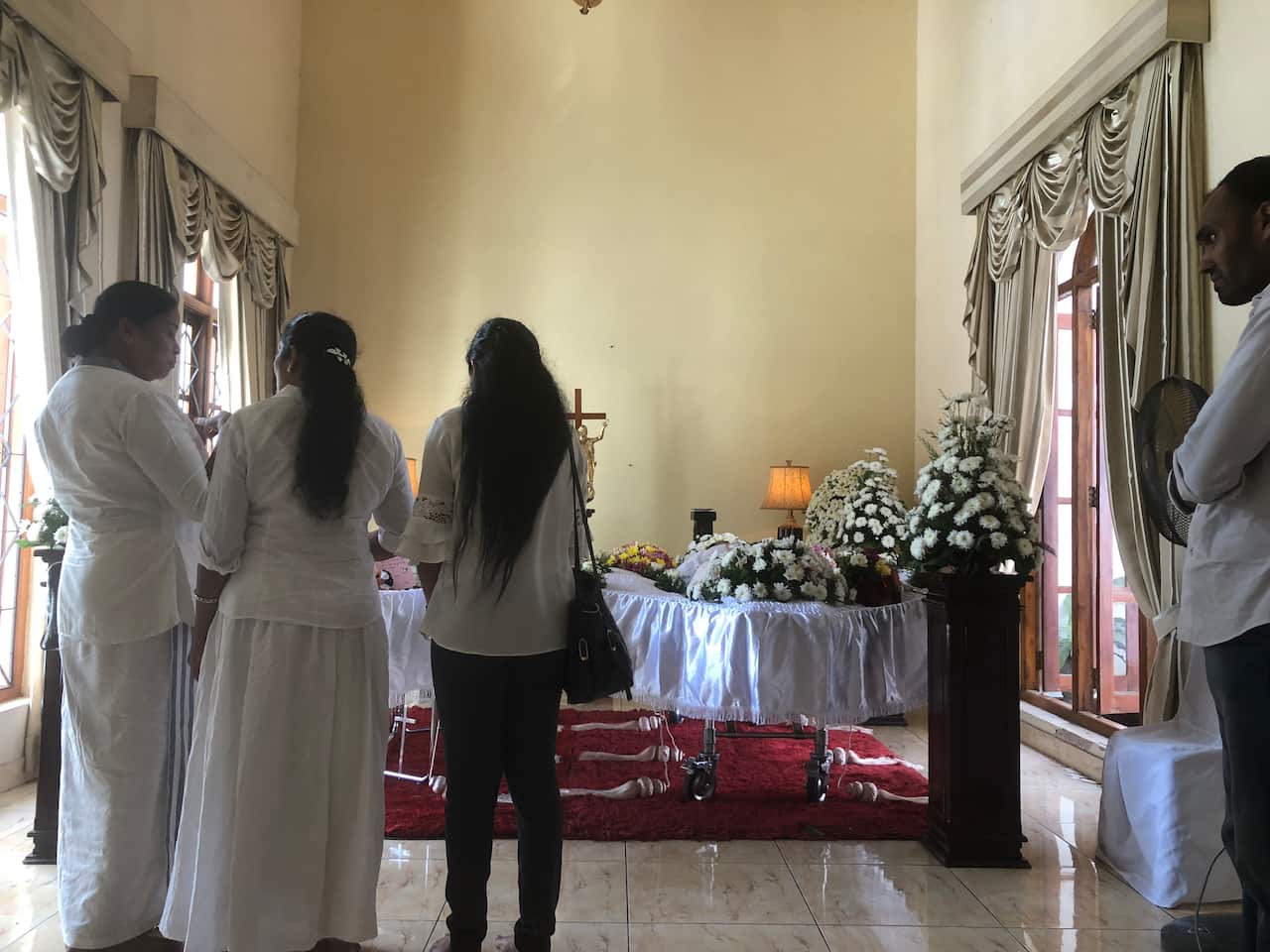 The private funeral for Manik Suriyaaratchi and her 10-year-old daughter Alexendria.
