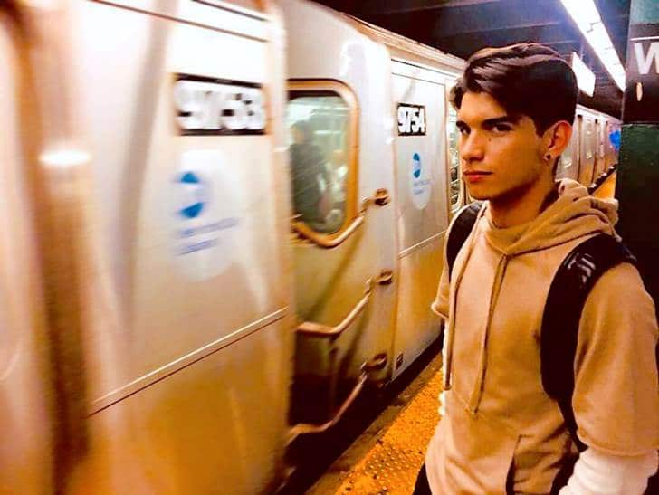 Axel at a New York subway station in 2017. 