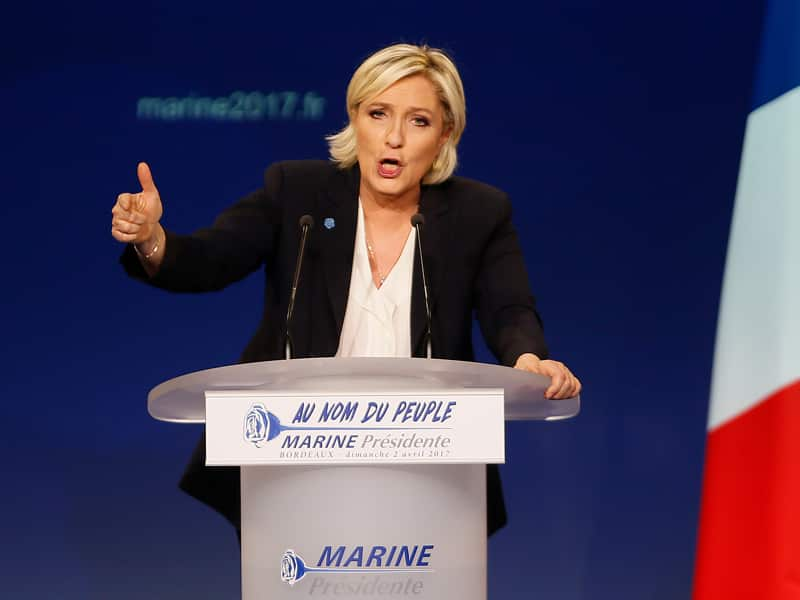 Far-right candidate for the presidential election Marine Le Pen