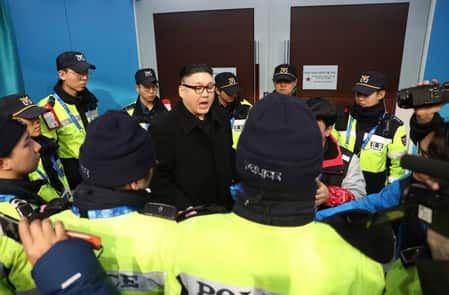 The North Korean leader Kim Jong-un lookalike causing havoc at the winter games.
