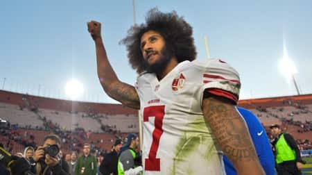 Colin Kaepernick after a game.