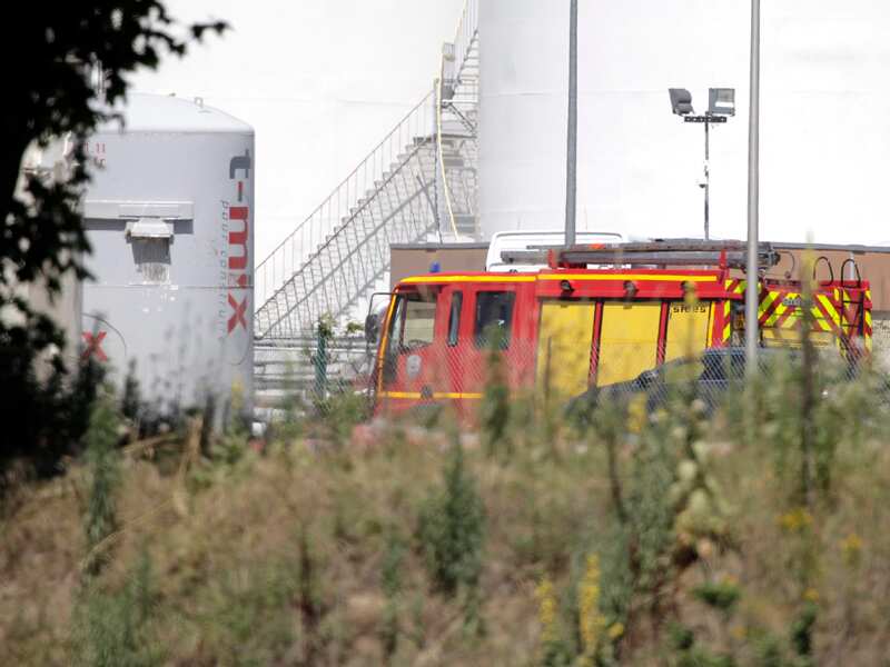 Emergency personnel at the scene of an attack in France