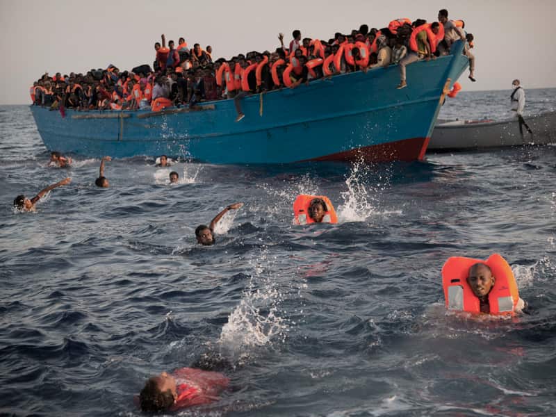 (File) Up to 150 people attempting to cross the sea from Libya to Europe are missing and feared drowned. 