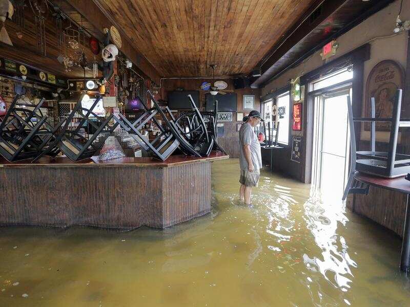A business in Mandeville is flooded