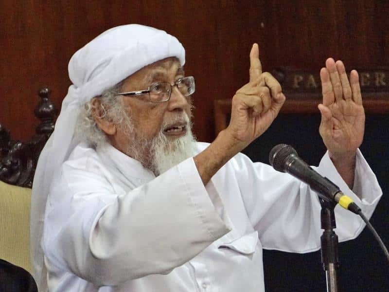 A file image of radical Muslim cleric Abu Bakar Bashir