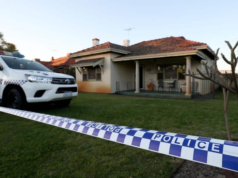 The home in Coode Street blocked off by police tape.