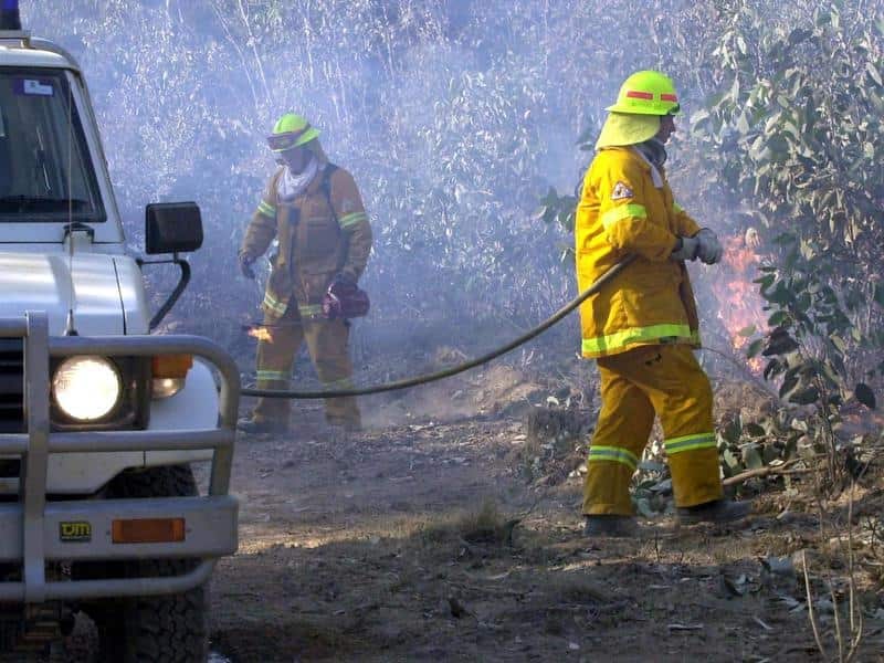 A fire is burning south of Canberra in Namadgi National Park.