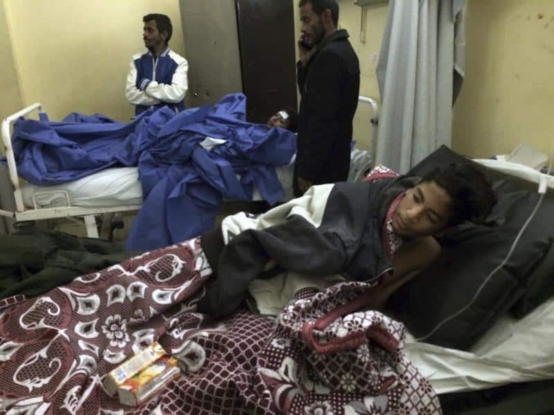 Abdallah Abdel Nasser, 14, receives medical treatment